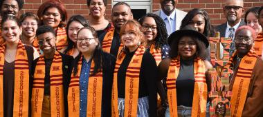 Group of students at Umoja Stoling Ceremony.