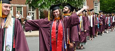 Image of the Class of 2023 in line to enter their Commencement ceremony.